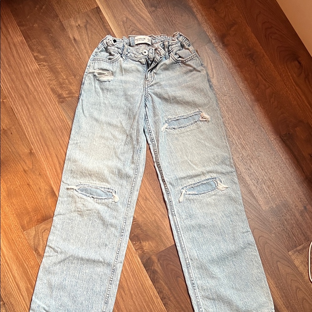 Abercrombie Kids Light Wash Ripped Jeans